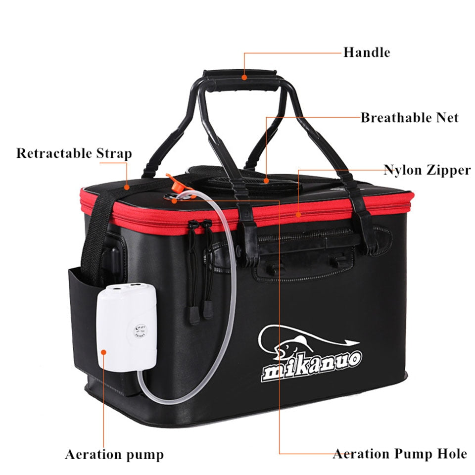 Portable Fishing Bag Collapsible Fishing Bucket Live Fish Box