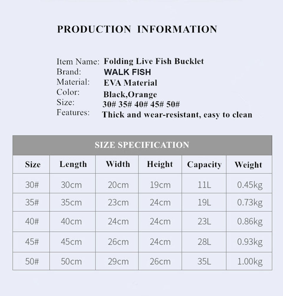 Portable Fishing Bag Collapsible Fishing Bucket Live Fish Box