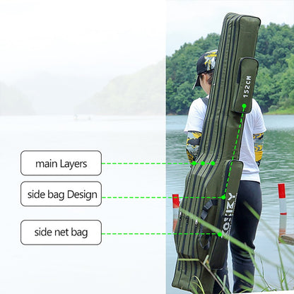 Portable Foldable Fishing Rod Carrier Fish Pole Tools Storage Bag Case