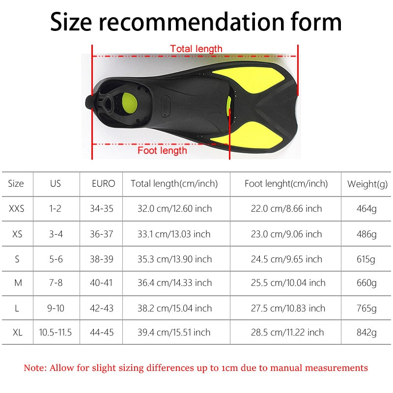 Snorkeling Diving Swimming Fins Adult/kids