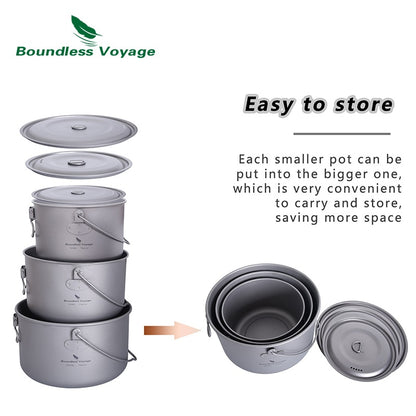 Big Capacity Titanium Camping Pot