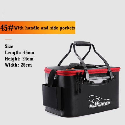 Fishing Bucket Folding Thickening Living Fish Bucket Portable