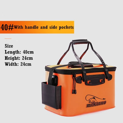 Fishing Bucket Folding Thickening Living Fish Bucket Portable