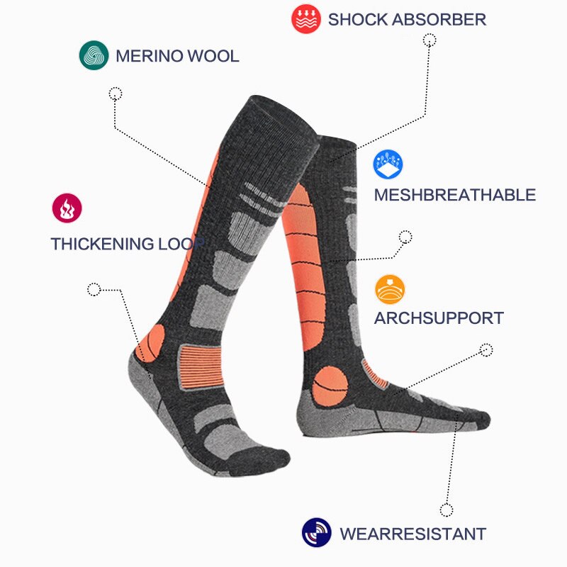 Wool Ski Socks Winter Sports