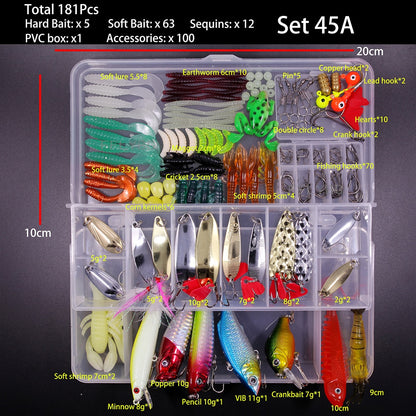 New Mixed Fishing Lure Set Soft and Hard Bait Kit