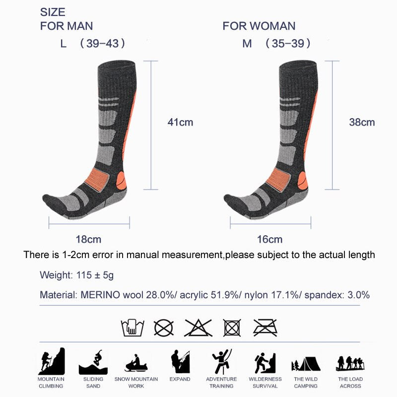 Wool Ski Socks Winter Sports