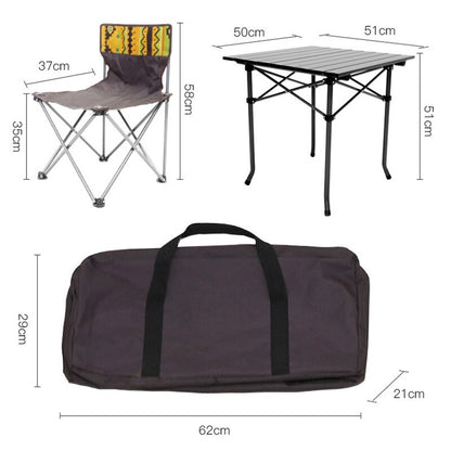 Foldable Portable 4 Chair 1 Table