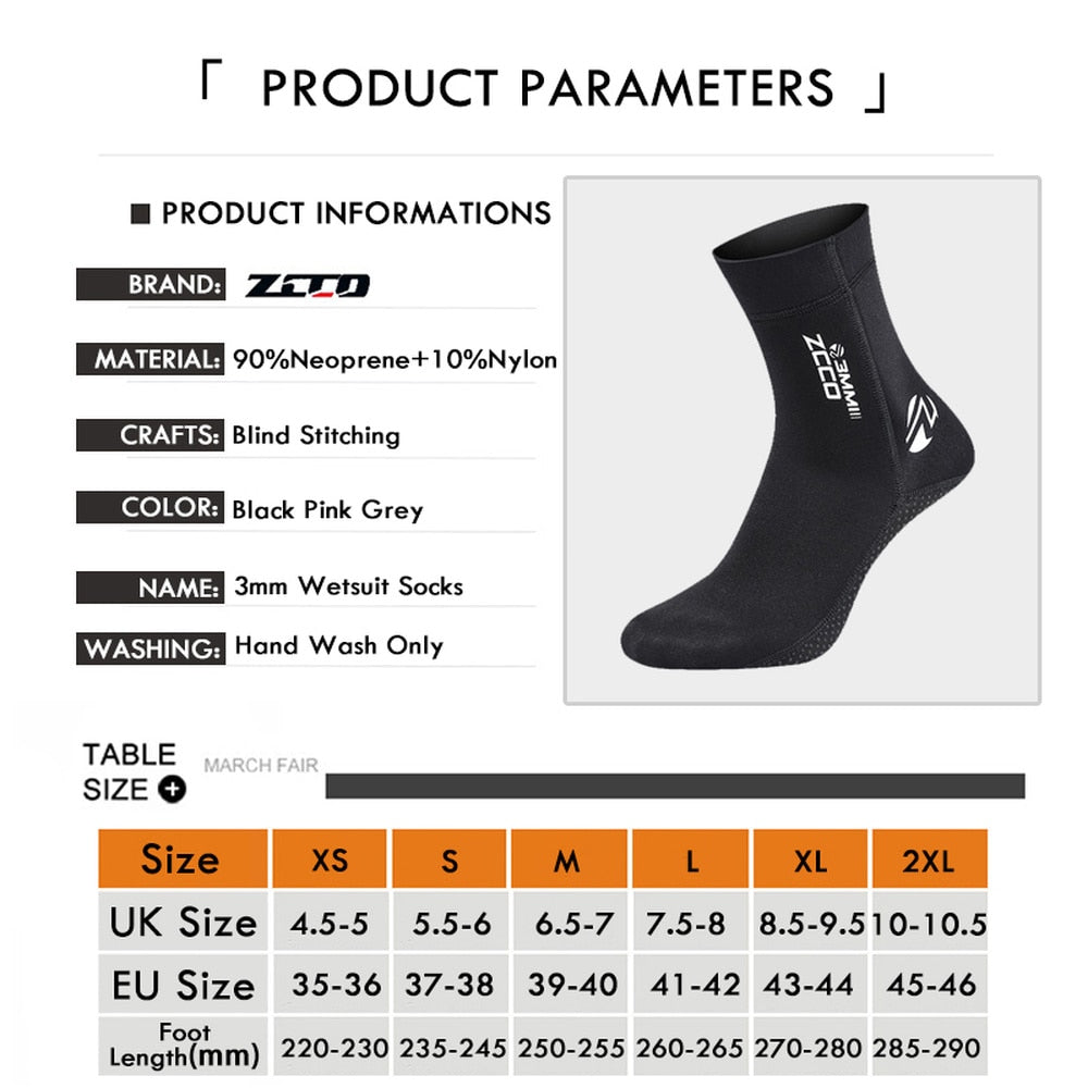 3mm Neoprene Diving Socks Adult Wetsuit