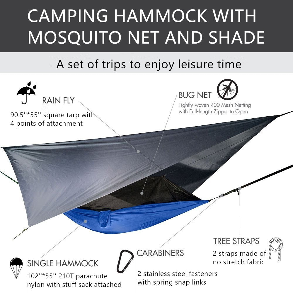 Lightweight Camping Hammock w/ Waterproof mosquito net