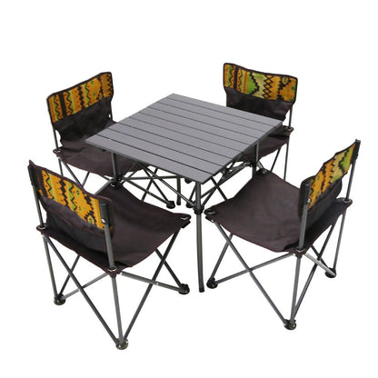 Foldable Portable 4 Chair 1 Table