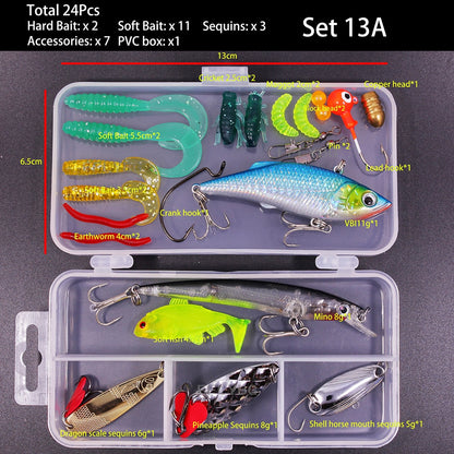 New Mixed Fishing Lure Set Soft and Hard Bait Kit