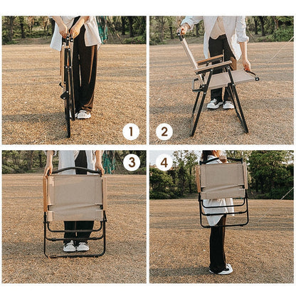 2Pcs-khaki camping chair