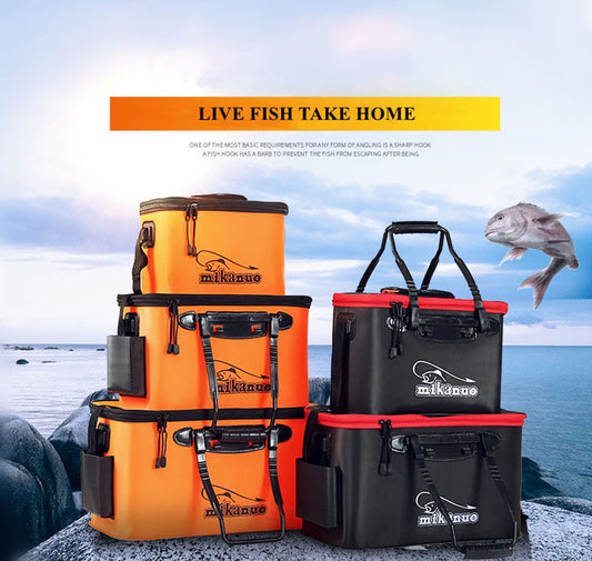 Portable  Fishing Bag Collapsible Fishing Bucket Live Fish Box